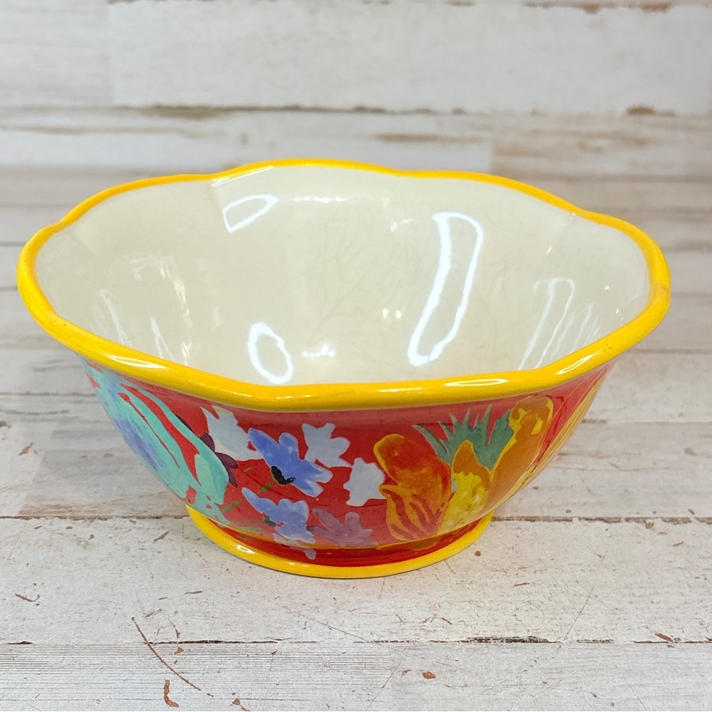 The Pioneer Woman Celia Red Stoneware Soup Cereal Bowl, Cottage Garden Farmhouse
